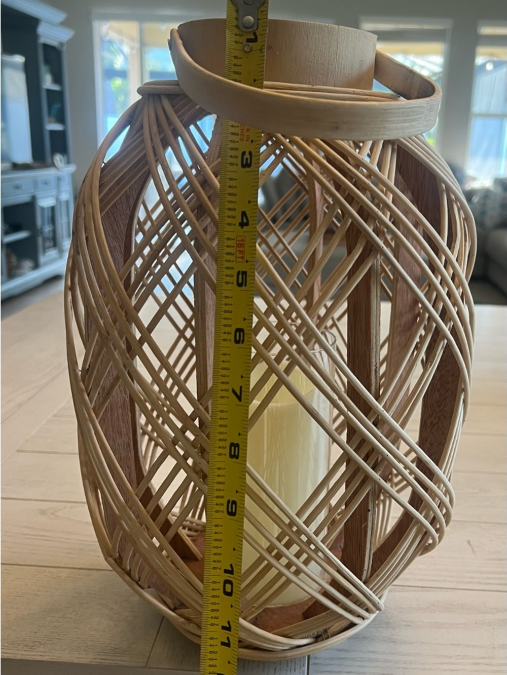 Home Goods Natural Rattan Lantern in Beige - Picture 2 of 6